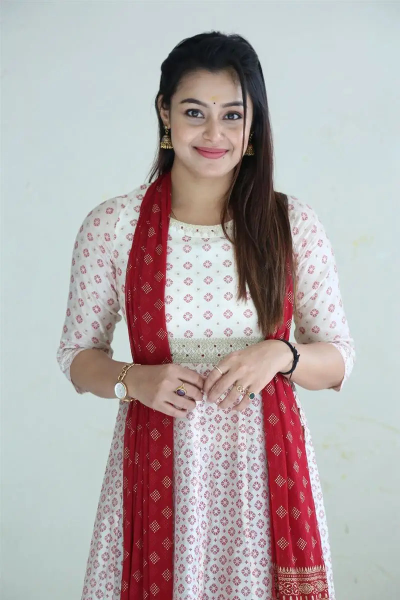 Telugu Actress Mokksha In Beautiful White Gown